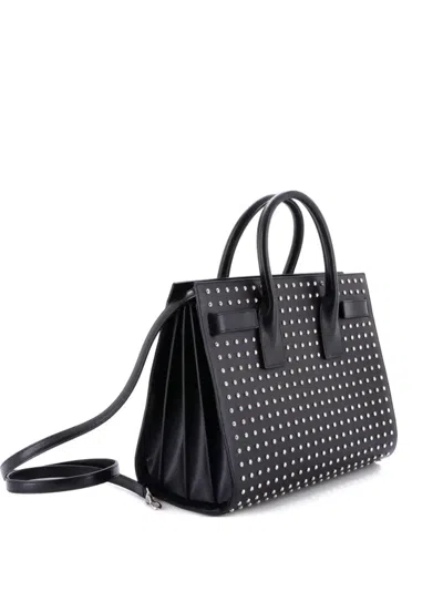 Pre-owned Saint Laurent Sac De Jour Bag Studded Leather Small Tote Bag In Black