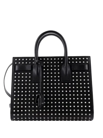 Pre-owned Saint Laurent Sac De Jour Bag Studded Leather Small Tote Bag In Black