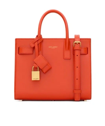 Saint Laurent Sac De Jour In Smooth Leather - Nano In Orange