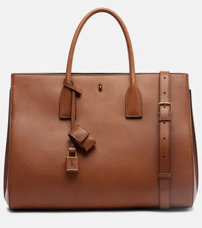 Saint Laurent Sac De Jour Large Leather Tote Bag In Brown