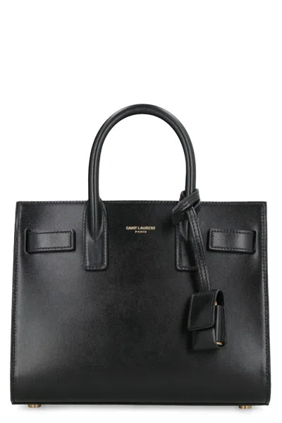 Saint Laurent Sac De Jour Leather Bag In Black