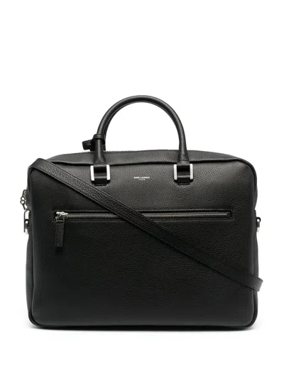 Saint Laurent Sac De Jour Leather Briefcase Bags In Black