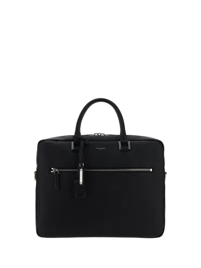 Saint Laurent Sac De Jour Leather Briefcase Bags In Black