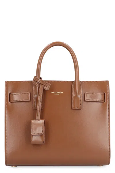 Saint Laurent Sac De Jour Leather Handbag In Brown