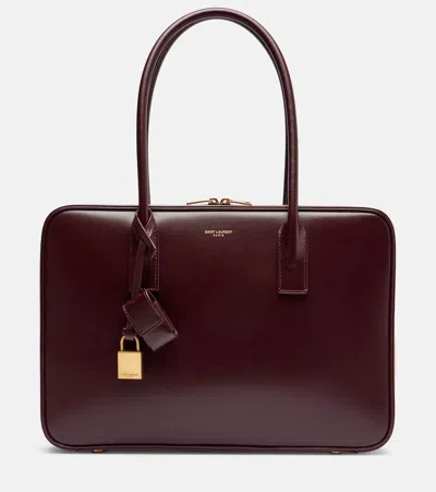 Saint Laurent Sac De Jour Leather Tote Bag In Burgundy