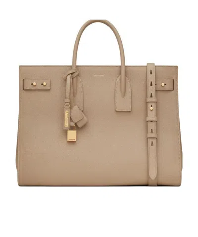 Saint Laurent Sac De Jour Leather Tote Bag In Nude