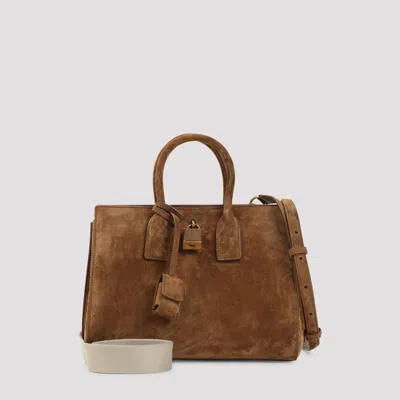 Saint Laurent Sac De Jour Mini Suede Top-handle Bag In Brown