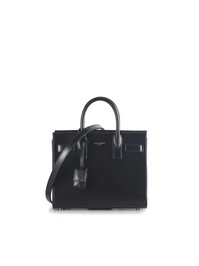 Saint Laurent Sac De Jour Nano Bag In Smooth Leather In Black