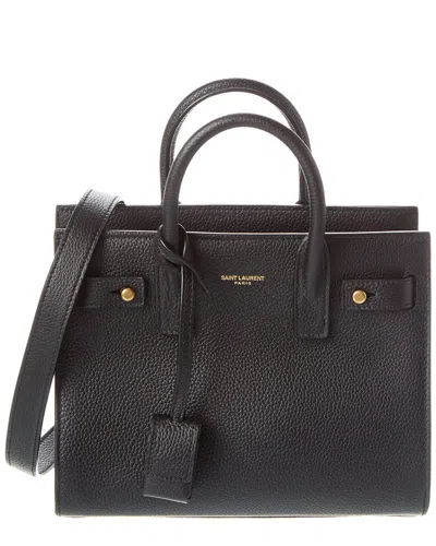 Saint Laurent Sac De Jour Nano Leather Shoulder Bag In Black