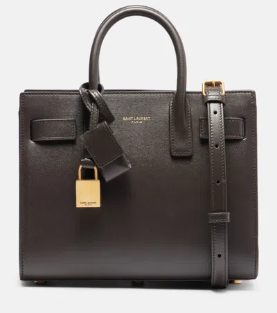 Saint Laurent Sac De Jour Nano Leather Tote Bag In Gray