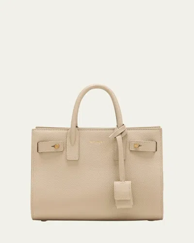 Saint Laurent Sac De Jour Nano Top-handle Bag In Grained Leather In Sea Salt