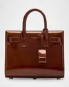 Saint Laurent Sac De Jour Nano Top-handle Bag In Patent Leather In Chataigne