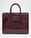 Saint Laurent Sac De Jour Nano Top-handle Bag In Patent Leather In Dark Red Wine