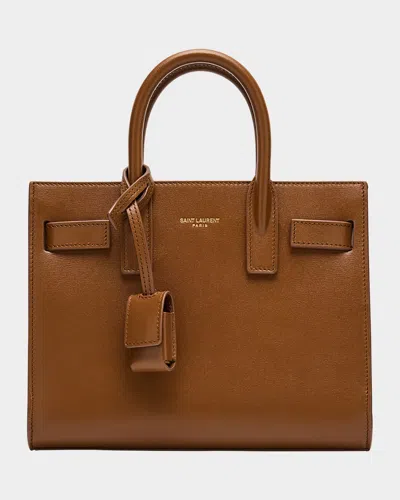 Saint Laurent Sac De Jour Nano Top-handle Bag In Smooth Leather In Brown