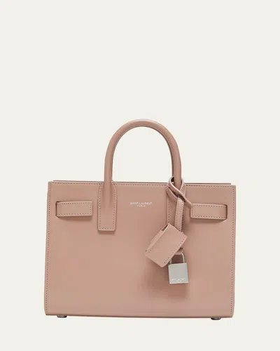 Saint Laurent Sac De Jour Nano Top-handle Bag In Smooth Leather In Pink