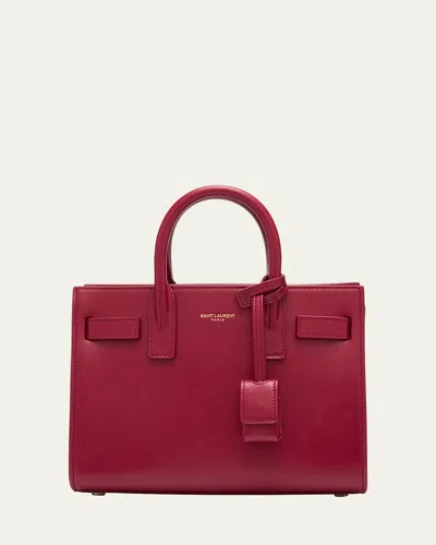 Saint Laurent Sac De Jour Nano Top-handle Bag In Smooth Leather In Red