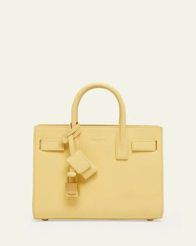 Saint Laurent Sac De Jour Nano Top-handle Bag In Smooth Leather In Yellow