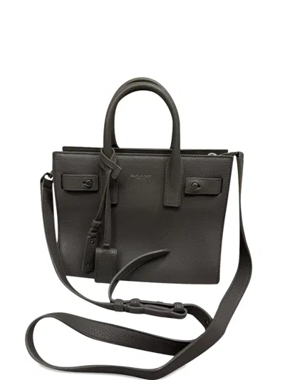 Pre-owned Saint Laurent Sac De Jour Nano Tote Bag In Gray