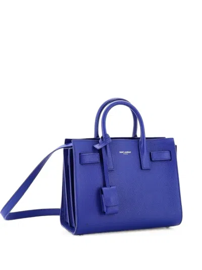 Pre-owned Saint Laurent Sac De Jour Nm Bag Leather Nano Tote Bag In Blue