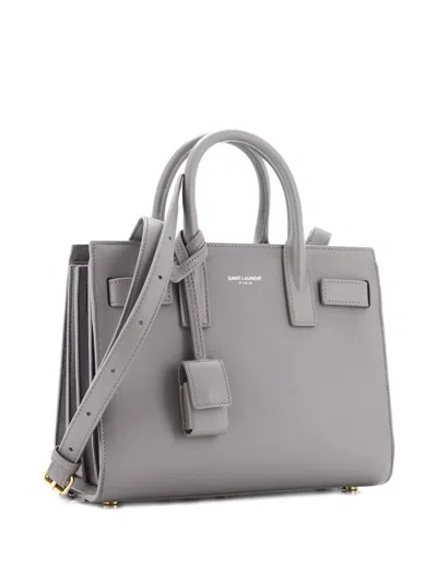Pre-owned Saint Laurent Sac De Jour Nm Bag Leather Nano Tote Bag In Gray