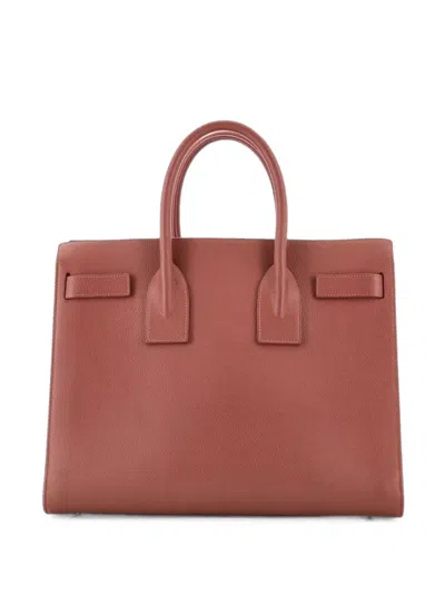 Pre-owned Saint Laurent Sac De Jour Nm Bag Leather Small Tote Bag In Brown
