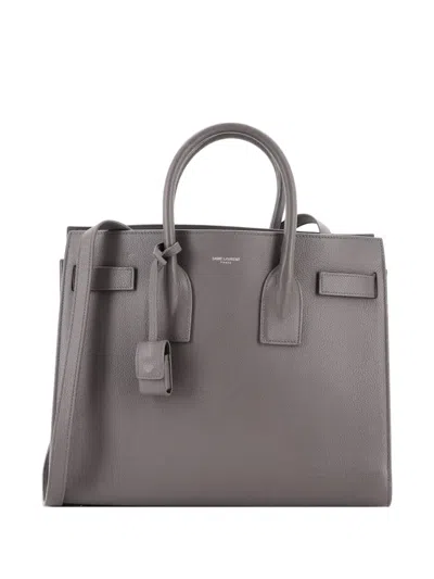 Pre-owned Saint Laurent Sac De Jour Nm Bag Leather Small Tote Bag In Gray