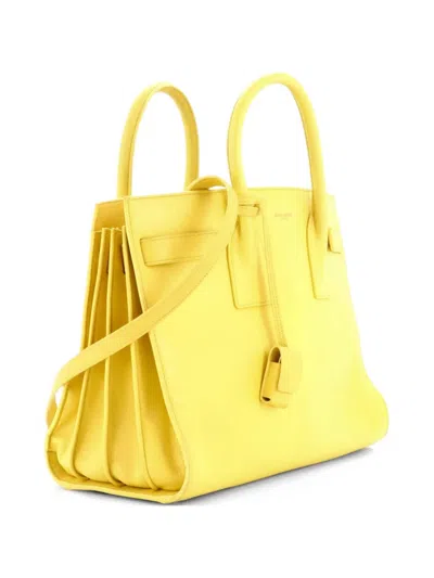 Pre-owned Saint Laurent Sac De Jour Nm Bag Leather Small Tote Bag In Yellow