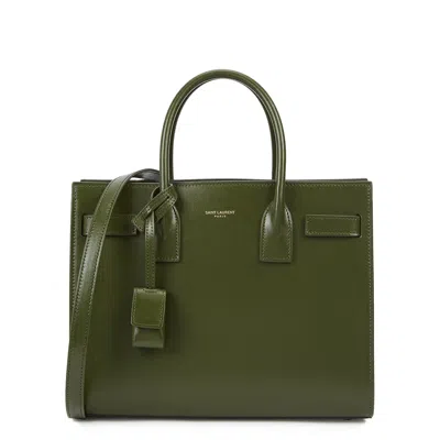 Saint Laurent Sac De Jour Small Leather Top Handle Bag In Green