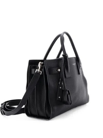 Pre-owned Saint Laurent Sac De Jour Souple Bag Leather Baby Satchel In Black