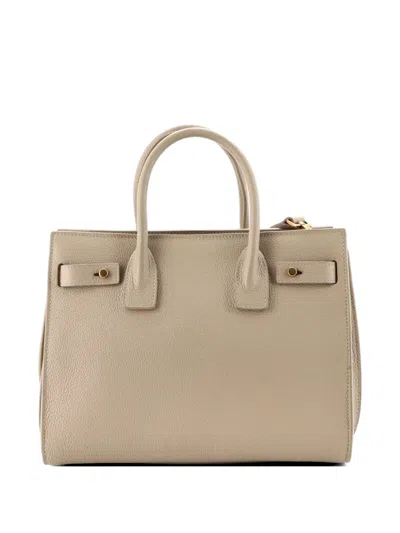 Pre-owned Saint Laurent Sac De Jour Souple Bag Leather Baby Satchel In Neutral