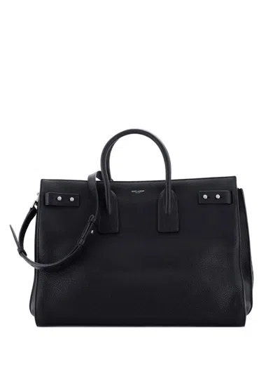 Pre-owned Saint Laurent Sac De Jour Souple Bag Leather Large Satchel In Black