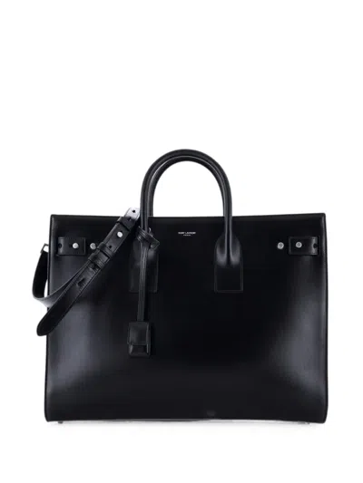 Pre-owned Saint Laurent Sac De Jour Souple Bag Leather Large Satchel In Black