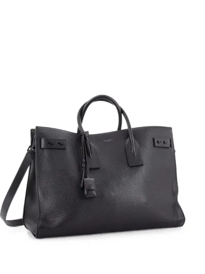 Pre-owned Saint Laurent Sac De Jour Souple Bag Leather Large Satchel In Black