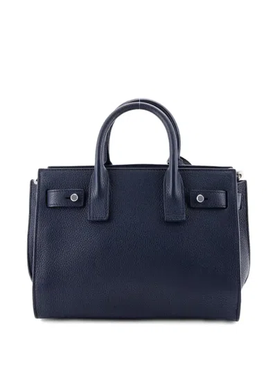 Pre-owned Saint Laurent Sac De Jour Souple Bag Leather Nano Tote Bag In Blue