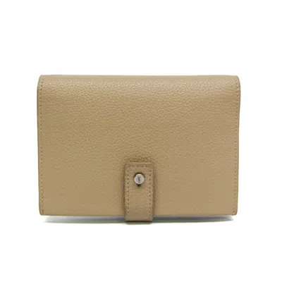 Pre-owned Saint Laurent Sac De Jour Souple Card Case Leather Beige Leather Wallets Accessory ()