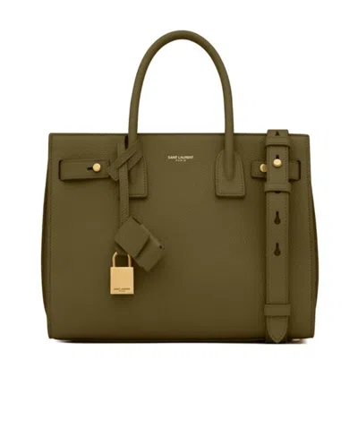 Saint Laurent Sac De Jour Tote Bag In Green