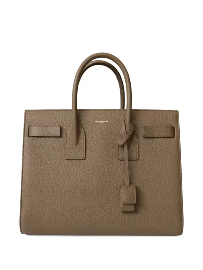 Pre-owned Saint Laurent Sac De Jour Tote Bag In Neutral