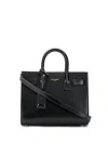 Saint Laurent Small Black Leather Handbag With Accordion Sides For Women In Black