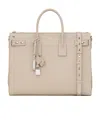 Saint Laurent Sac Du Jour Grained-leather Tote Bag In Nude