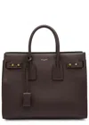 Saint Laurent Sac Du Jour Small Grained Leather Top Handle Bag In Dark Brown