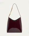 Saint Laurent Sac Patent Leather Hobo Bag In Dark Red Wine