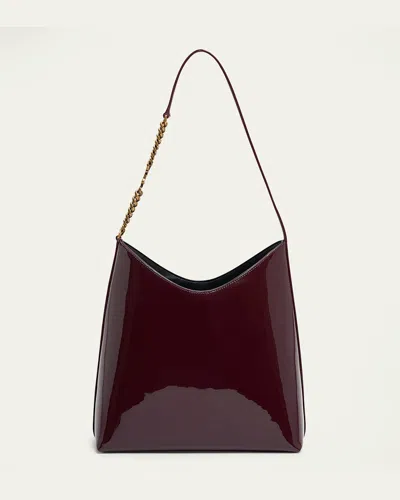 SAINT LAURENT SAC PATENT LEATHER HOBO BAG
