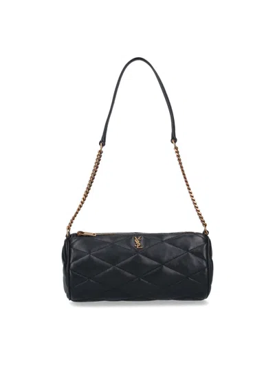Saint Laurent Sade Cylindrical Mini Purse In Black  