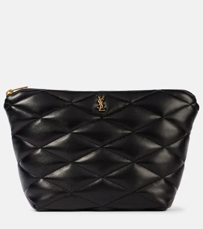 Saint Laurent Sade Large Ysl Cosmetic Pouch Bag In Quilted