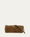 Saint Laurent Sade Small Ysl Tube Shoulder Bag In Quilted Suede In New Barley