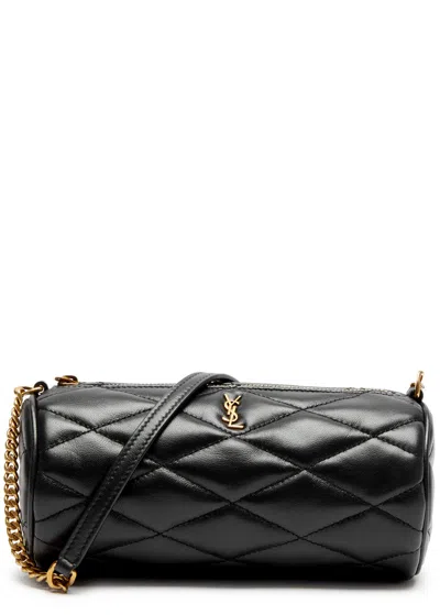 Saint Laurent Sade Tube Quilted Shoulder Bag, Leather Bag, Black