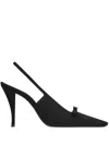 Saint Laurent Bow Line Pointed Toe Slingback Pump In Black