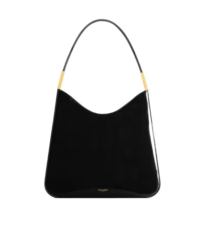 Saint Laurent Sadie Logo-print Tote Bag In Black