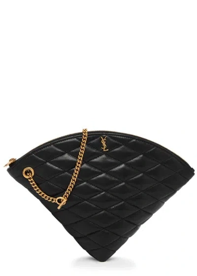 Saint Laurent Sadie Quilted Leather Pouch In Black