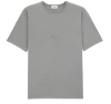 Saint Laurent Cotton Polo Shirt With Embroidery In Gray